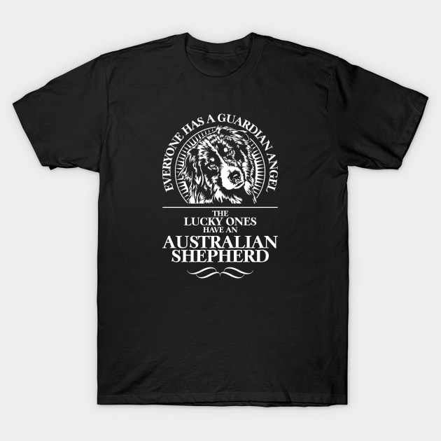 Proud Australian Shepherd Guardian Angel dog saying T-Shirt by wilsigns